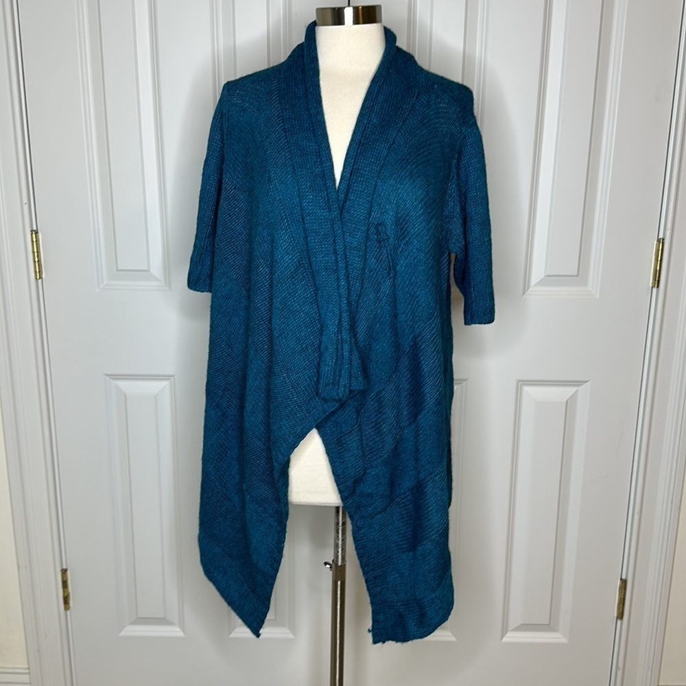 Eileen Fisher alpaca silk Blend Asymmetric cardigan - Picture 10 of 10